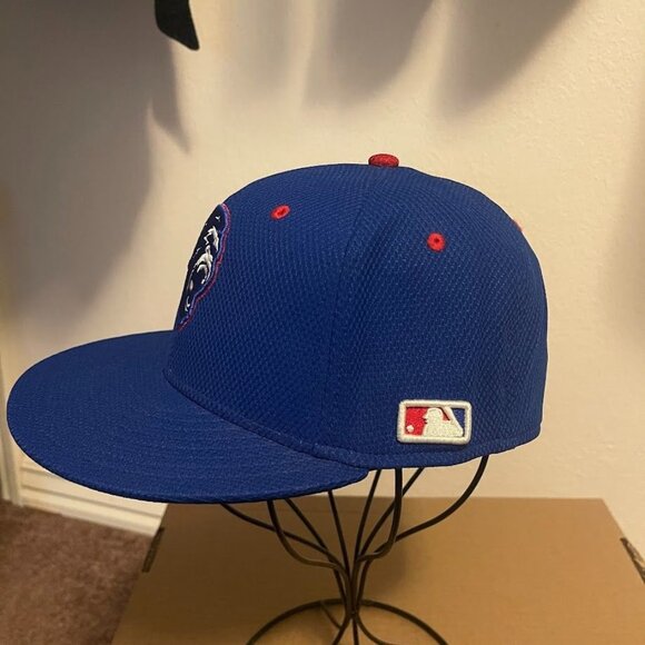 TS Blue Team Hat MLB Elite Series A-Flex With Embroidered Lion Logo & Red Accent - Picture 1 of 15